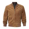 Fjackets Real Suede Bomber Jackets för - Baseball Leather Jacket Men