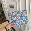 Kosmetiska väskor retro blommor tryck blixtlåsväska kawaii rese kvinnor makeup kits skönhet förvaring läppstift sminka organisatorpåse