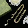 New Designer Fashion Necklace Chain Pearl Letter Pendant Necklaces Gift Jewelry Gold Silver Classic Quality Jewelry Accessories