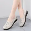 Casual schoenen zomer dames lederen uitgeholde sneakers luxe mocassins dames loafers ademende moeder zapatos mujer