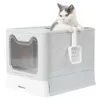 Front Entry Top Exit Kattenbak met deksel Opvouwbaar Grote kattenbakken Kattentoilet Inclusief plastic schepje