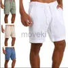 Shorts masculinos calções casuais moda camisola shorts família linho cor sólida shorts masculino verão praia respirável linho shorts 24323