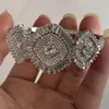 Koronna bransoletka ślubna Oszałamiająca luksusowa biżuteria 925 srebrna napełnienie księżniczki Cut White Topaz CZ Diamond Party Breaks Bransoletka dla LO2953