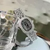 Усовершенствованные овальные новые женские кварцевые часы из сплава с бриллиантовым браслетом