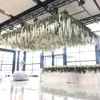 12pcs Artificial Flowers Ratta Extra Long Thick Vine Hanging Silk Wisteria Garland for Home Party Wedding Decor