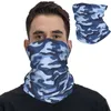 Lenços azul camo bandana pescoço gaiter impresso multicam militar lenço mágico multi-uso máscara facial ciclismo unisex adulto à prova de vento