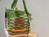 Cross Body Net Red Paper Grass Woven Bag Portable High Capacity 3D Flower Tote Single Shoulder Womens Beach H240323