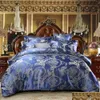 Beddengoedsets Bruiloft Europese stijl satijnen jacquard 4-delige set Drop Delivery Huis Tuintextielbenodigdheden Dhb2H