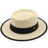 Wide Brim Bucket Hats Summer Sun Fashion Girl Straight Ribbon Bow Beach Casual Grass Flat Top Panama Bone Womens Visitor Hat 24323