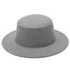 Wide Brim Hats Bucket Hats Womens Flat Top Fedora Hat Solid Color Imitation Wool Jazz Hat Wide Brim Womens Elegant Round Hat Bowling Hat 24323