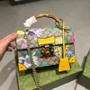 Designer torba luksusowa torebka Pallet Pallet Pallet Shima Złoty łańcuch na ramię pszczoła nadruk płótna damska moda torby krzyżowe Bamboo staw małe pudełko