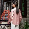 Roupas étnicas High-end Primavera Mulheres Jaqueta Top Estilo Chinês Bordado Trompete Mangas Elegante Senhora Acetato Hanfu Casaco Feminino S-XXL