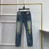 Jeans de créateur Printemps/été Jeans pour hommes européens simplifiés Haut de gamme Marque à la mode Artisanat lourd Lavé Produits européens Élastique Slim Fit Jeans à petites jambes