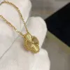 2024 womens love clover designer brand luxury pendant necklaces with shining crystal diamond 4 leaf gold laser silver choker necklace party 02