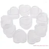 Bouteilles de stockage 10 pièces en plastique coeur crème boîte cosmétique pour étui de maquillage Transparent contenir 95AC