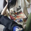 RRR123 Koreaanse Amerikaanse zomer trendy hot T-shirt hebzuchtige slang letterprint high street casual kleine halslijn korte mouw