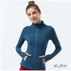 Hög version LU-088 2024 YOGA JACKE Women's LL Workout Sport Coat Fitness Jacket Sport Snabbt Dry ActiveWear Top Solid Zip Up Sweatshirt Sportwear Hot Sell 1028