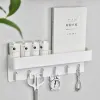 Rails Key Holder Wall Mounted Key and Mail Organizer Adhesive Key Holder With Tray For Entrance Hallway Kitchen Hanger With 6 Key Hook