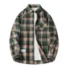 Men Shirt Plaid Flannel Spring Autumn Long Sleeve Blue Loose Mens Casual Oversized Business Male Soft Dress 240308
