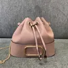 10A haute qualité sac seau concepteur chaîne en métal cordon fermeture unique épaule sacs à bandoulière femmes lettre Logo marque agneau sacs à bandoulière simples