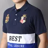 Men's Short-Sleeved POLO Shirt with Turn-Down Collar and Embroidered Pattern, Summer New Arrival in Pure Cotton