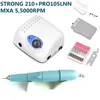 Arrival STRONG 210 PRO 105 105L Handpiece 65W 45000500000rpm Nail Drills Manicure Machine Pedicure Electric File Bits 240314