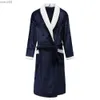 home clothing Sexy Underwear Coral Plush Pajama Set Home Dress Navy Blue Pajama Full Set Kimono Bathroom DressL2403