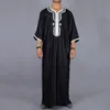 Ethnische Kleidung muslimischer Mann Kaftan marokkanische Männer Jalabiya Dubai Jubba Thobe Baumwolle Langes Hemd lässig Jugend schwarze Robe arabische Kleidung plus Ottii