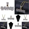 Pendentif Colliers Hommes Glacé Savage Lettre Collier Or Sier Couleur Fl Pave Cz Cristal Zircone Hip Hop Cadeau Pour FemmesPendentif Drop D DHD5X