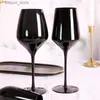 ワイングラスノルディッククリエイティブホームブラックリードクリスタルグラスシャンパンカップゴブレットグラスワインガラスラグリーラグジュアリーレトロマルチパスワイングラスL240323
