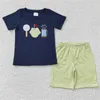 Roupas conjuntos de roupas meninos de verão Design de vaca roupas curtas mangas curtas shorts de camiseta infantil infantil boutique boutique atacado