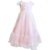 Mädchen Kleider Blumen Applikationen Kinder Prinzessin für Hochzeit Festzug Kleider Vestidos De Fiesta