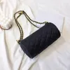 Omuz Çantaları Silindir Ekose Naylon Messenger Kadın Çanta Moda Tasarımcısı Küçük Zincir Siyah Bayanlar Crossbody Bag Üst Sap