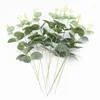 Bouquet de fleurs décoratives d'eucalyptus, branches de plantes artificielles en plastique, fausses plantes, décoration bricolage, tiges vertes We J6N7