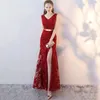 Повседневные платья невесты Cheongsam Восточные женские свадебные платья Qipao Модное китайское платье Элегантный длинный халат Одежда Vestido S-XXL