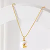 Симпатичное ожерелье с подвеской в виде буквы и жемчуга, женское белое жемчужное ожерелье на ключице, подарок для любви подруги