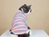 Kattenkleding Zomerkleding Anti-verlies Ademend gestreept vest voor honden Mouwloos huisdiervest voor honden T-shirt voor katten Hoodies 240309