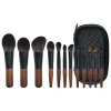 12 PCS Madeira Animal Hair Makeup Brushes Set Make-up para mulheres ferramenta cosmética Eyeshadow Foundationi Blush Profial kit completo V3SL #