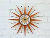 Wall 22 "Starburst George Nelson Style 1970s Gold Clock Vintage Modern