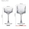 Şarap Gözlükleri 2 PCS Elysia Martini Kokteyl Gözlükleri Vintage Oyma Stemware Crystal Wineglass Partisi Şampanya Kupası Şeriar Şarap Kadehi Toptan L240323