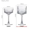 نظارات النبيذ 2 PCS Elysia Martini Cocktail Glasses Vintage Stemware Crystal Wineglass Party Champagne Cup Sherry Wine Goblet Wholesale L240323