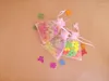 Opakowanie prezentów 17 23 cm 30pcs torba organza Różowa sznurka biżuterii Torby opakowania na herbatę/prezent/jedzenie/cukierki Mała przezroczysta przędza