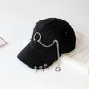 Ball Caps Korean Simple Hip Hop Cotton Outdoor Chain Sports Girls Baseball Cap With Ring Visors Snapback Hats