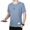 Mens de manga curta camiseta verão algodão na moda marca simples e versátil roupas estudante férias duas peças soltas 6jq0