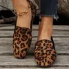 Sapatos casuais 2024 mulheres rerto apartamentos mocassins dedo do pé quadrado andando moda feminina leopardo impressão tênis zapatos mujer