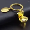 Keychains 1Pcs Gold Silver Color Cute Key Chain Mini Toilet Ring Classic 3D Keychain Bathroom Creative Llaveros Gift Trinket