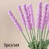 Dekorativa blommor 5st DIY Woven Lavender Crochet Sticking Arrangement Fake Plant Färdig Bouquet Romantic Valentine's Day Gifts