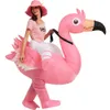 Mascot Costumes Adult Riding Costume Iatable Suit Advertising Blow Up Flamingo Dress for Entertainments