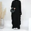 Ubranie etniczne muzułmański rękaw Batwing Farasha abaya sukienka Plain Inside Belt Women Party Suknie Dubai Turkey Kaftan Ramadan Eid Islamski