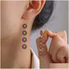 Dangle Lustre Mignon Daisy Fleur Boucles D'oreilles Pour Femmes Tendance Colorf Doux Tournesol Long Gland Filles Fête Bijoux Cadeau Drop Deliv Otkjf